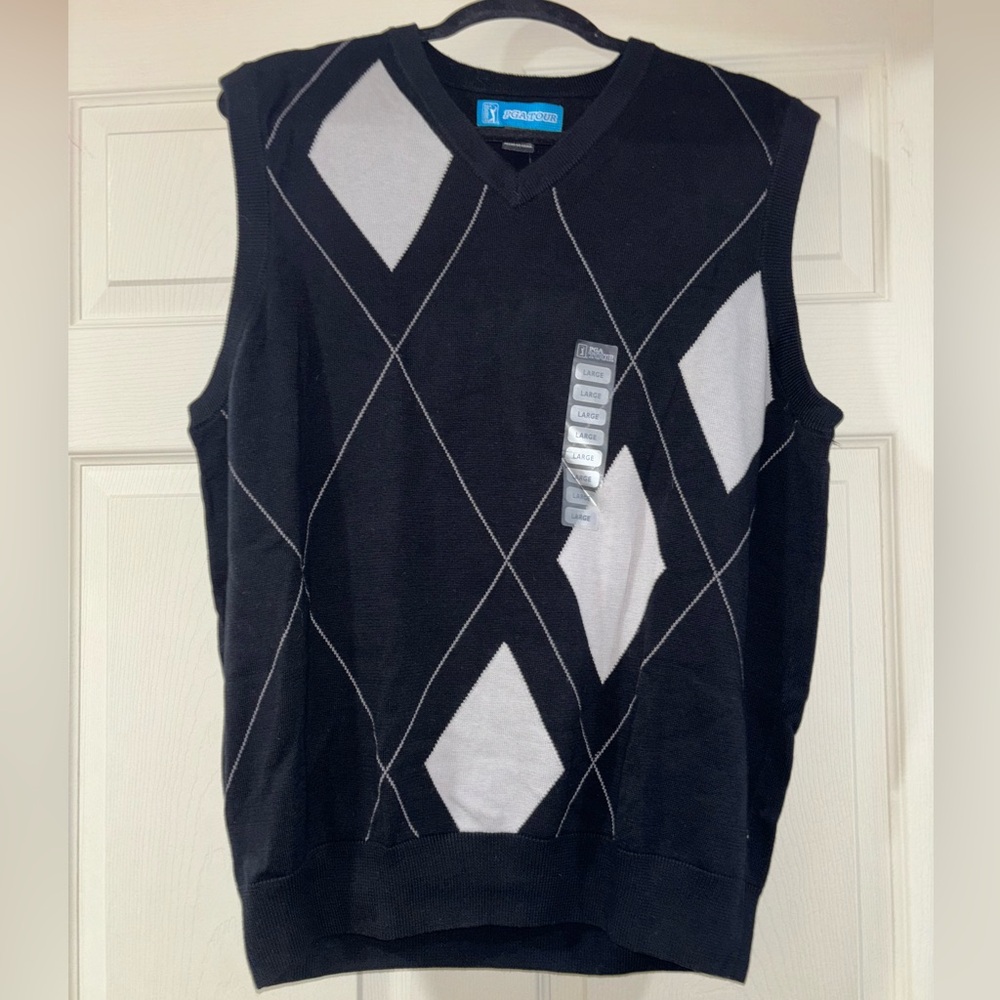 Men’s PGA Tour Argyle Print Sweater NWT